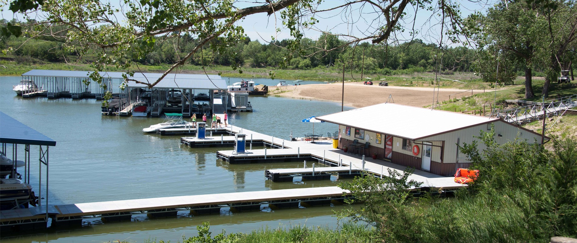 boat dock on harlan county lake